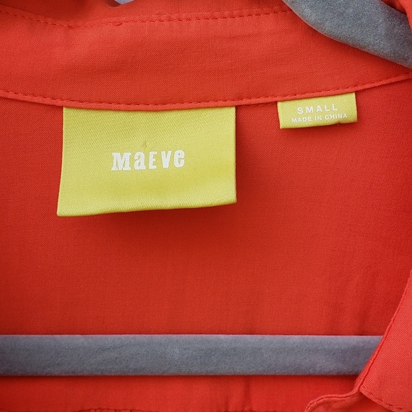 Anthropologie Maeve Islet Buttondown in Orange - S - Picture 5 of 8